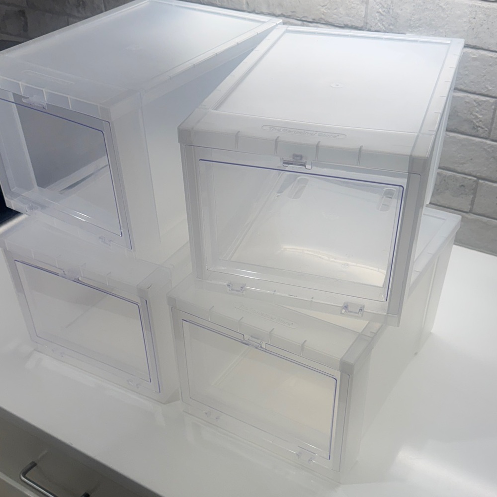 Container Store Drop Front Shoe Storage - Set of 4 - Picture 4 of 6